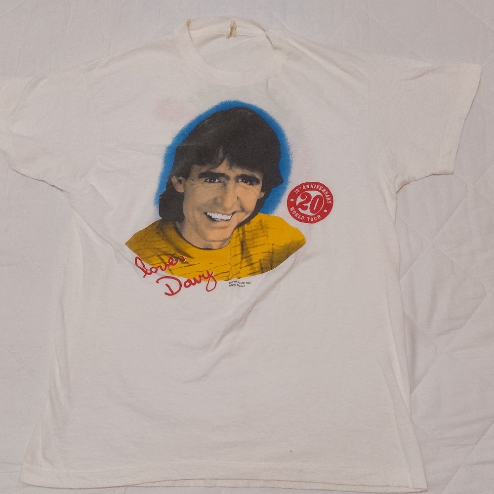 Original 1986 Davy Jones of the Monkees 20th Anniversary Tour T-shirt Lg